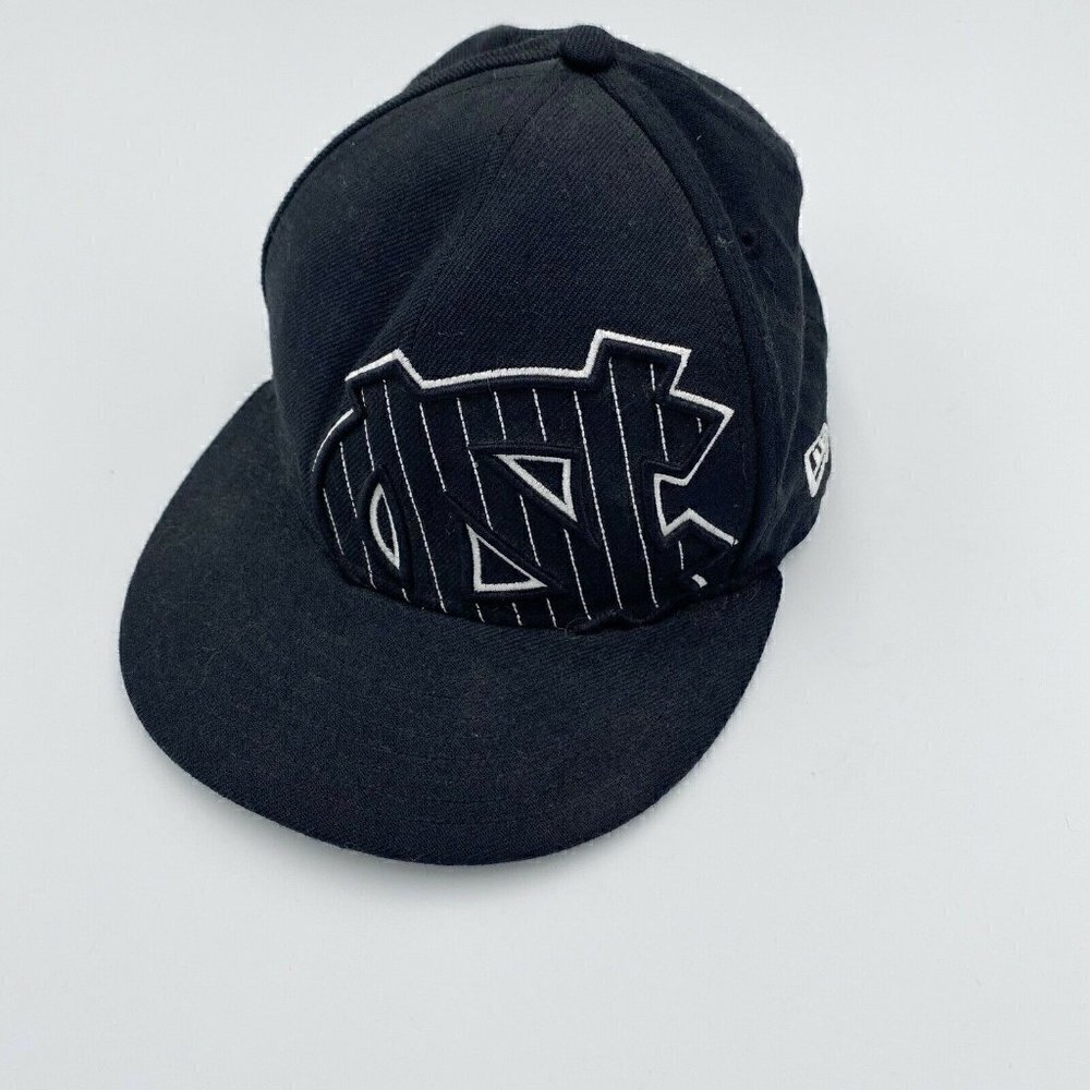 NWOT Era 59Fifty North Carolina Tar Heels Hat Cap Size 7 3/8  Black White NEW